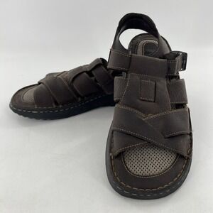 Rare Mens Leather Fisherman Sandal Slingback Comfort Buckle Earth Shoe 11